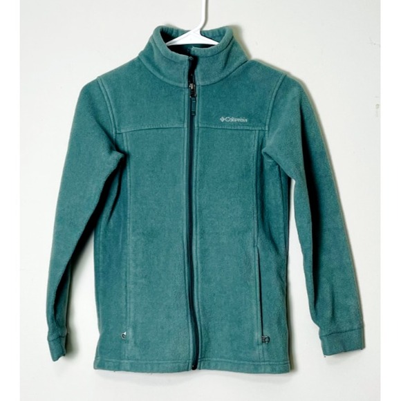 Columbia Fleece Jacket Women's Medium Green Full Zip Pockets Warm‎ Activewear - Picture 1 of 14